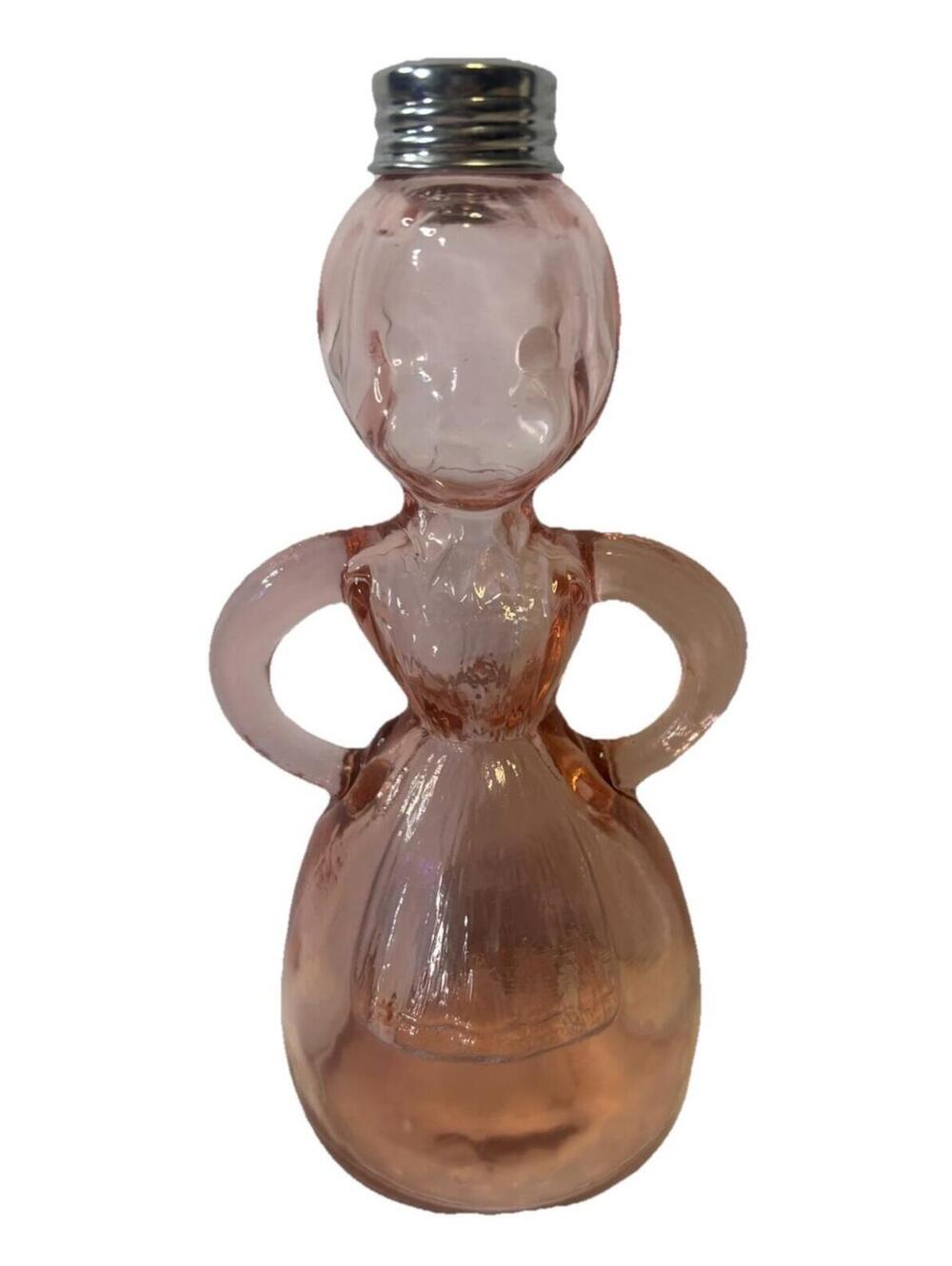 Vintage 1950s Pink Merry Maid Lady Laundry pepper Shaker Glass pre owned